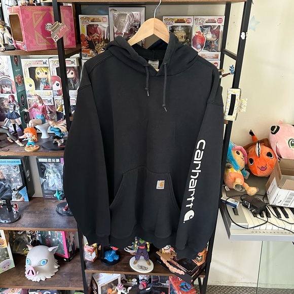 CARHARTT LOOSE FIT MID-WEIGHT SLEEVE GRAPHIC HOODIE FADED BLACK MEN’S L - Picture 1 of 5